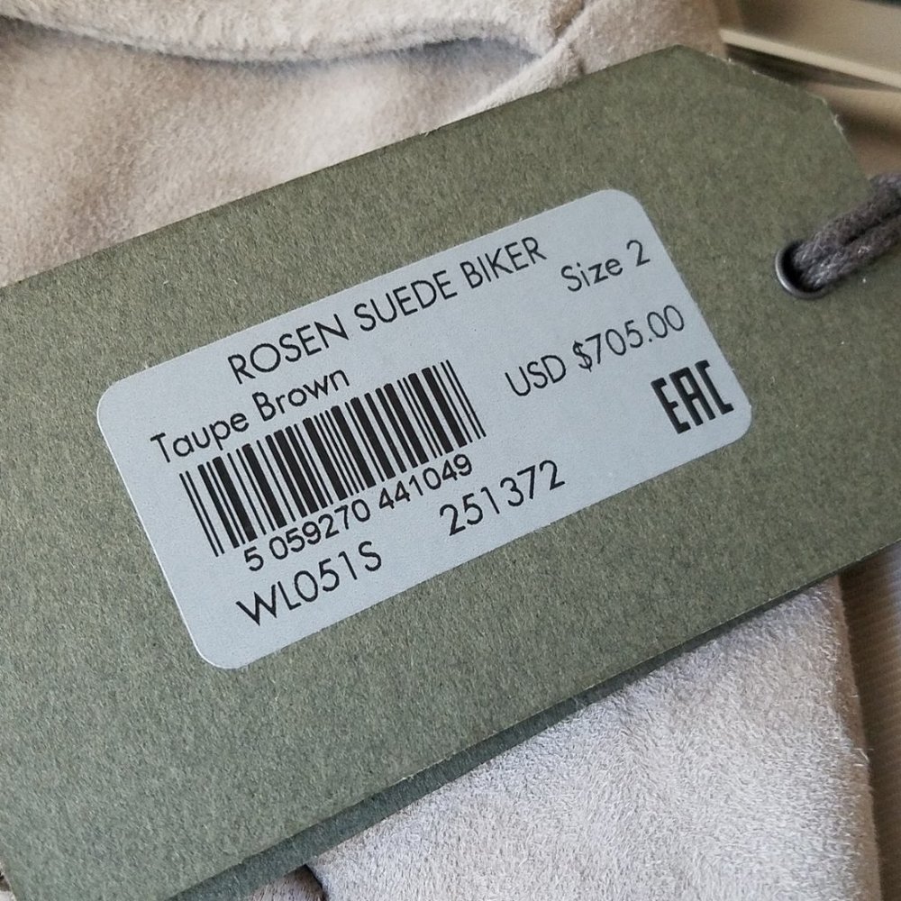 NWT All Saints Rosen suede biker jacket, US sz 2 - Picture 6 of 15